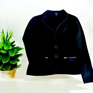 Talbots Black zipped sweater Pristine NEW size-Small